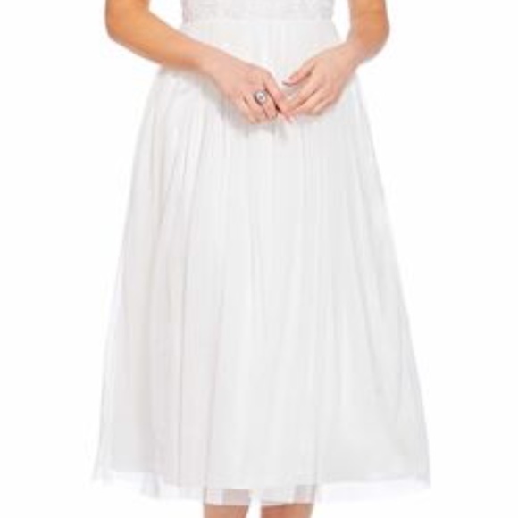 Adrianna Papell Beaded Floral Dress White Size 10 - Picture 7 of 14